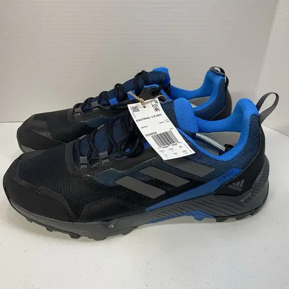 Adidas Men Size 13 Shoes Eastrail NEW 2 R.RDY Black Blue Hiking Trail S24009 - Picture 1 of 10